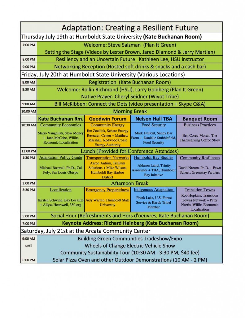 Conference schedule 8 x11
