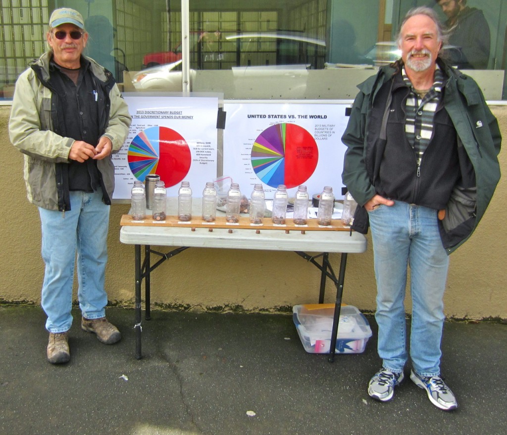 Dave Meserve and Dave Keniston outside the Arcata Post Office on April 15, 2013. KLH | Eye