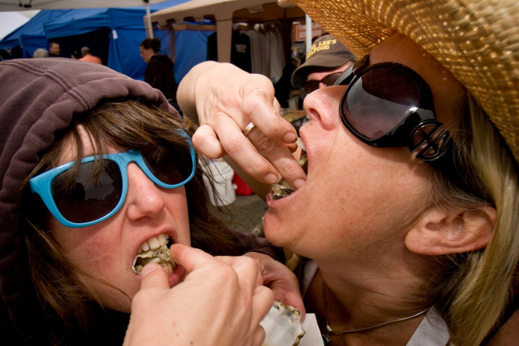Serious slurping ahead at the 2013 Arcata Main Street Oyster Festival.