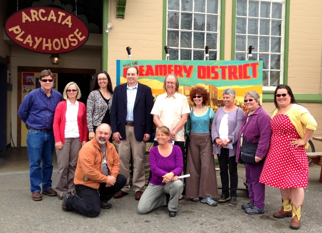 Creamery District leaders, artists and benefactors gathered at the Old Creamery/Arcata Playhouse today to celebrate the artists' funding. KLH | Eye