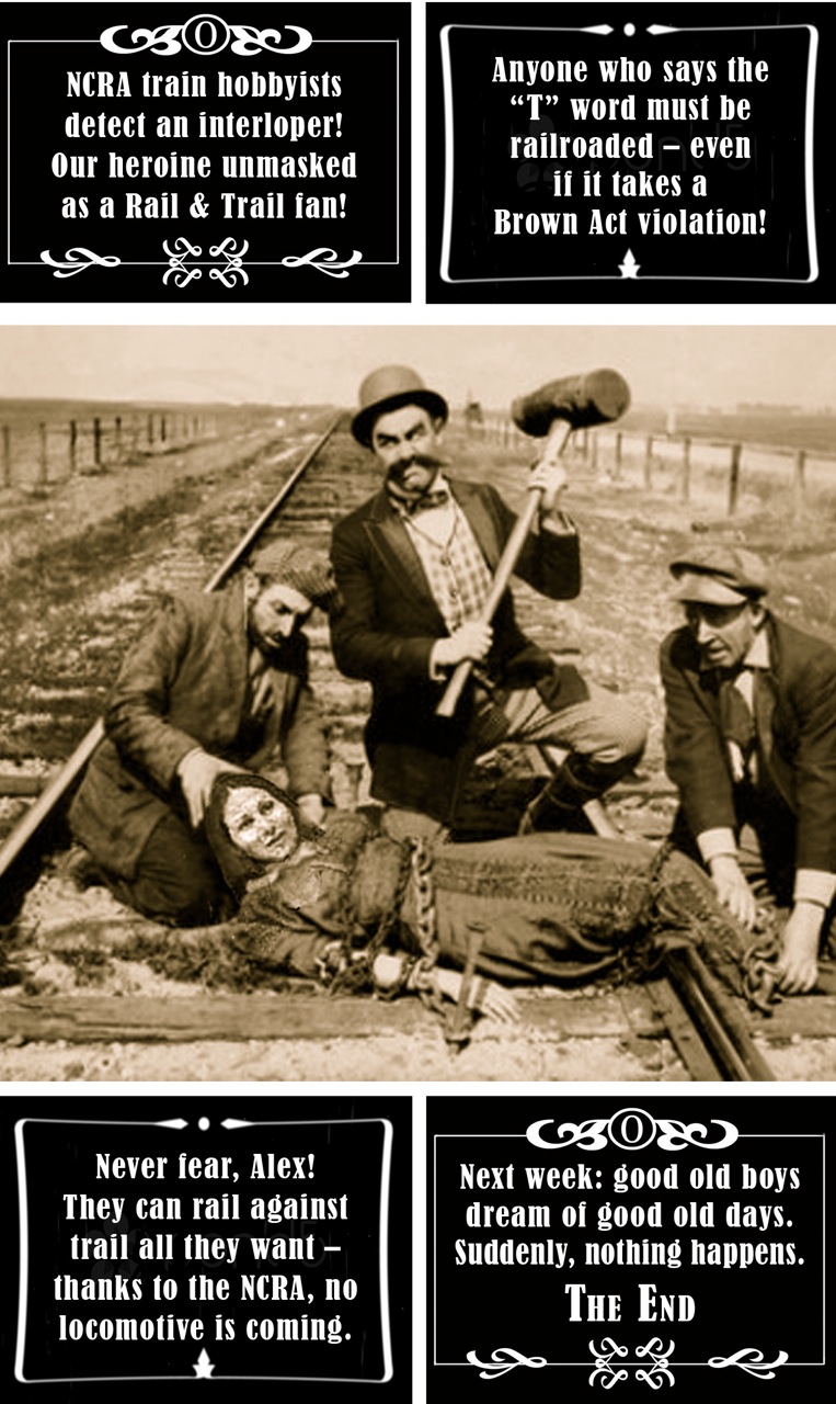 The NCRA figuratively re-enacted a scene from Barney Oldfield’s 1913 silent film, Race for a Life. Alexized, Stillmanated and Photoshopped by KLH | Eye