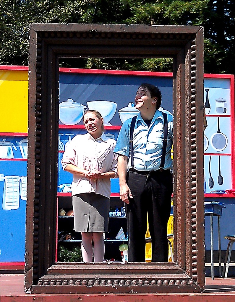 Tragedy and comedy: Mary (Kate Haley) and Crick (Brian Walker). 
